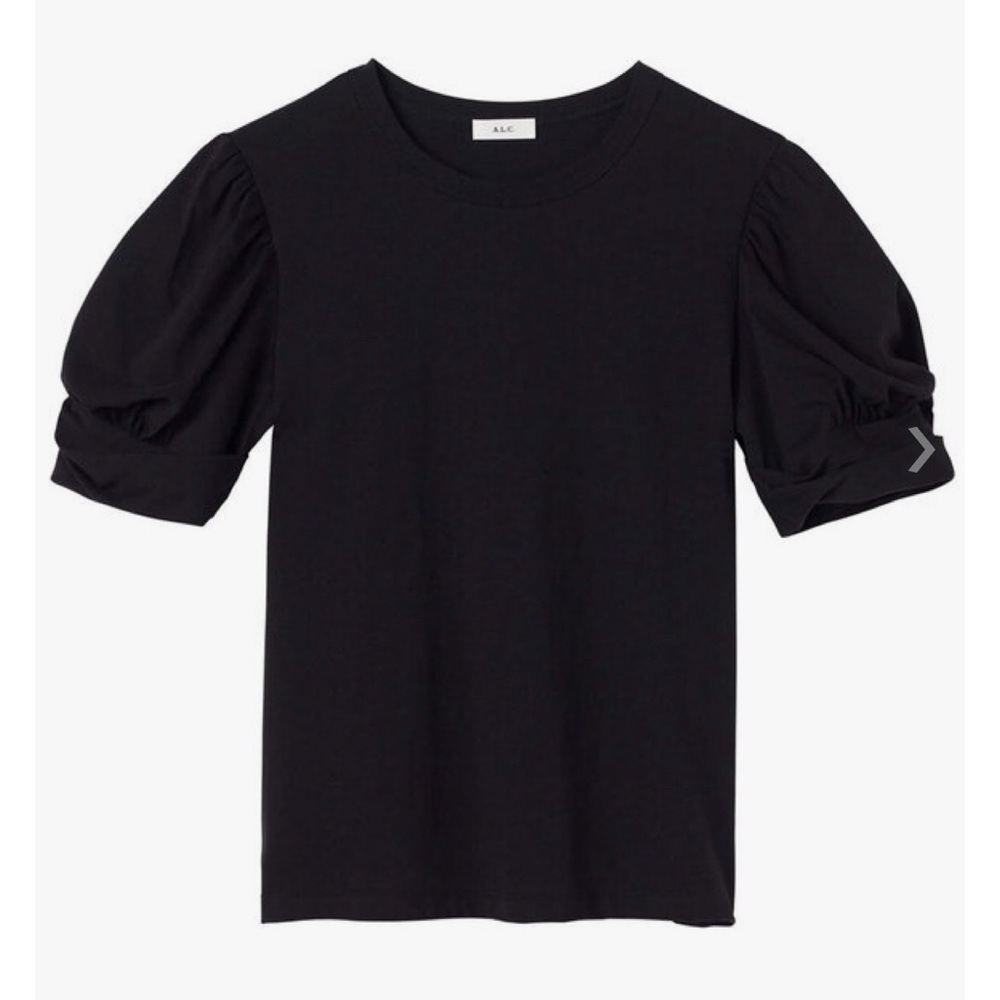 A.L.C. Black Puff Sleeve Karina Tee Msrp $135 Size Medium Euc Minimalist